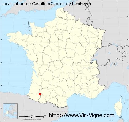 Carte  de Castillon(Canton de Lembeye)